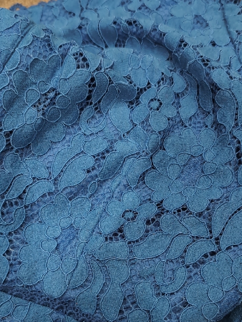 Karl Lagerfeld Women's Cobalt Blue Lace V-Neck Dress - 10 - Picture 11 of 12